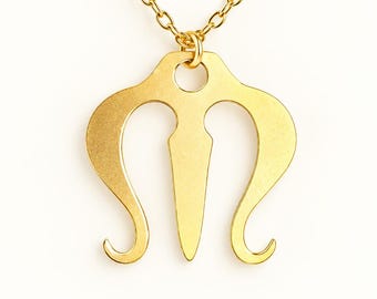 Trishula Necklace, Inner Strength & Courage Pendant, Empowerment Gift for Her or Him, Shiva Jewelry