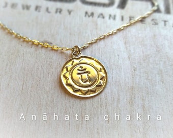 Anahata Necklace, Heart Chakra Pendant, Yogi Gift, Yoga Necklace, Hindu Necklace, Yam Beej Necklace, Chakra Gift, Spiritual Jewelry