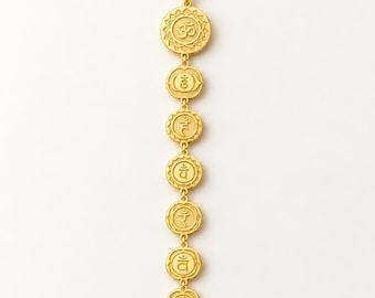 Seven Chakra Bija Mantra Necklace, Sterling Silver Yoga Jewelry