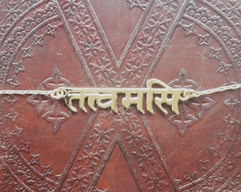 Tat tvam Asi Sanskrit Pendent, I AM THAT Gold pendant,  Hinduism Sanskrit necklace. YogAim Jewelry.