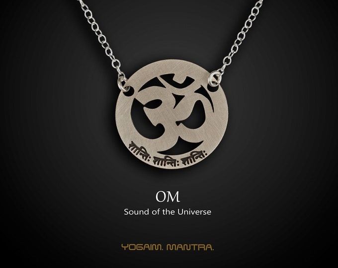 Dainty Om Necklace, Yoga Pendant, Spiritual Jewelry