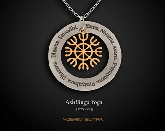 Ashtanga Yoga Necklace, Yantra Amulet, Eight Limbs Of Yoga Necklace, Yoga Necklace, Hindu Necklace, Sacred Geomtry Jewelry