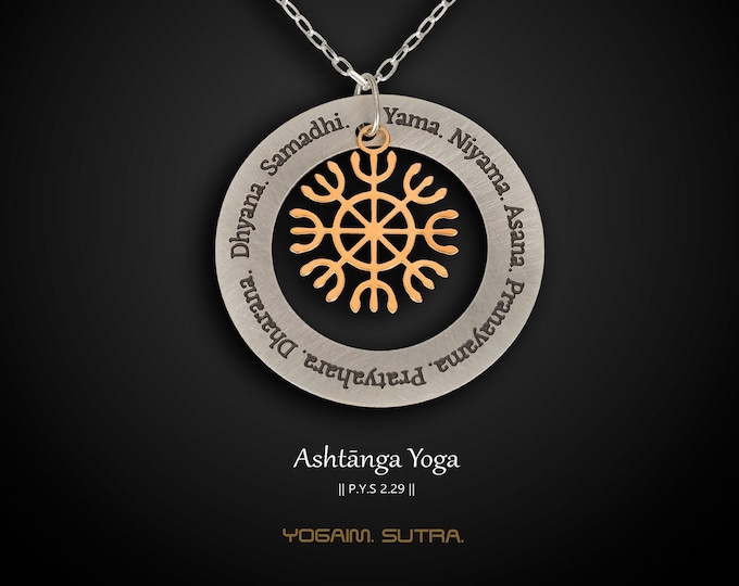 Ashtanga Yoga Necklace, Yantra Amulet, Sacred Geometry, Gift for Yogi