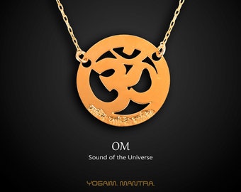 Dainty Om Necklace, Gold-Filled Yoga Pendant, Spiritual Jewelry