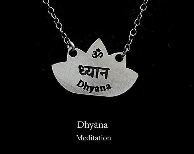 Dhyana (meditation) necklace, Ashtanga Yoga pendant, Patanjali's yoga Sutras. Lotus Amulet. Yoga talisman, Limited Edition.