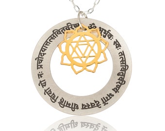 Gayatri Mantra Pendant, Yoga Meditation Necklace
