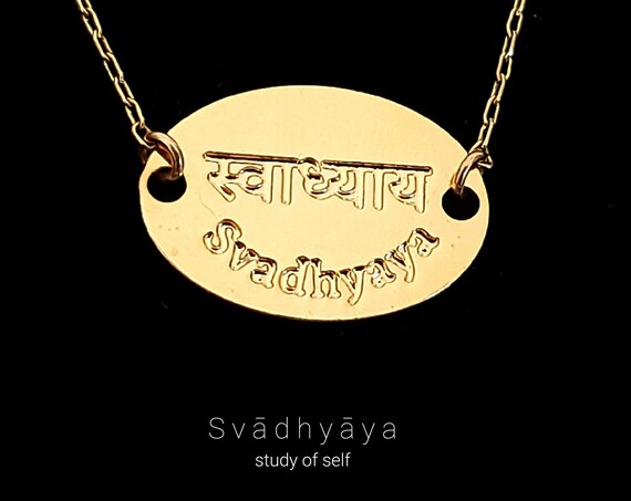 Svadhyaya "self study" necklace, patanjali yoga sutra.