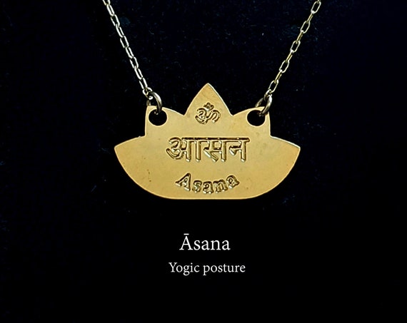 Asana necklace, Ashtanga Yoga pendant,8  limbs of yoga, Patanjali yoga Sutras. Yoga posture amulet.