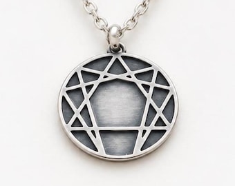 Enneagram Necklace, Gurdjieff Fourth Way Sacred Geometry, Self Awareness Gift, Spiritual Seeker Gift, Law of Seven, Personal Growth Gift