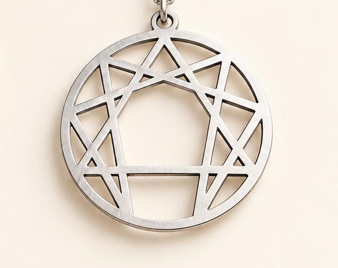 Remember Yourself – Enneagram Meditation Necklace, Mindfulness Jewelry, Sacred Geometry Pendant, Spiritual Awareness Gift