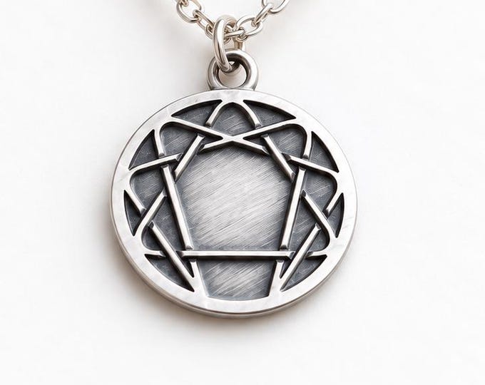 Awaken Your Awareness – Enneagram Necklace, Gurdjieff Fourth Way Pendant, Sacred Geometry Jewelry, Mindfulness Gift