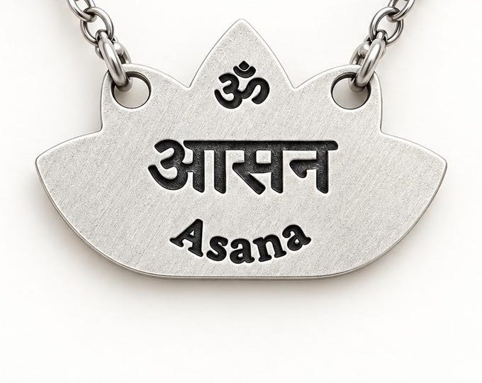 Yoga Teacher Gift, Asana Sanskrit Necklace, Meaningful Yoga Jewelry, Meditation Gift for Her