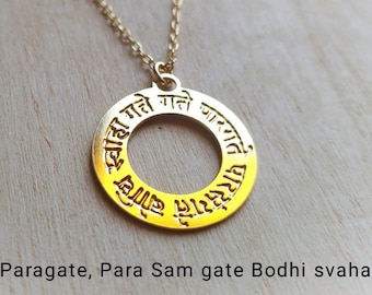 Heart Sutra Sanskrit Necklace, Buddhism, Emptiness. Mahayana Buddhist Canon Mantra, Gate gate para gate para sam gate bodhi swaha
