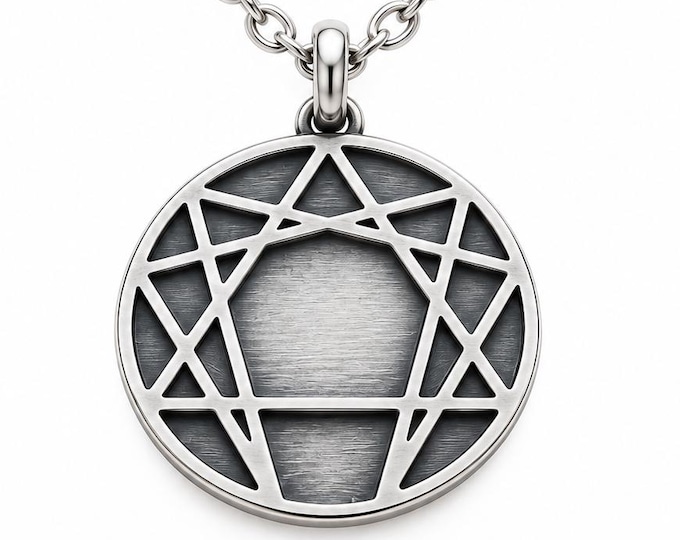 Enneagram Necklace, Gurdjieff Fourth Way Sacred Geometry, Self Awareness Gift, Spiritual Seeker Gift, Law of Seven, Personal Growth Gift