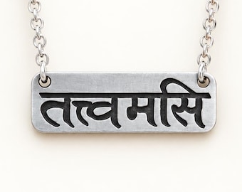 Tat Tvam Asi Necklace, I AM THAT Pendant, Sanskrit Yoga Jewelry
