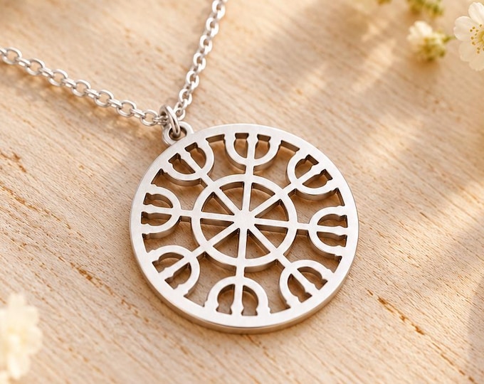 Ashtanga Yantra Necklace, Eight Limbs of Yoga Pendant, Sacred Geometry Jewelry, Meaningful Yoga Gift