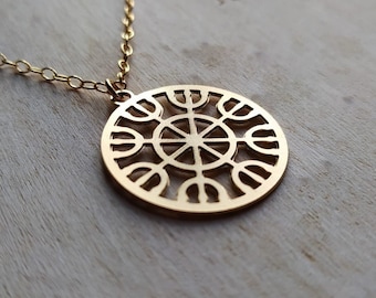 Dharmachakra Necklace, Dharma Wheel Pendant, Mandala Necklace, Dharma Pendant, Buddhist Necklace, Spiritual Jewelry, Journey Gift