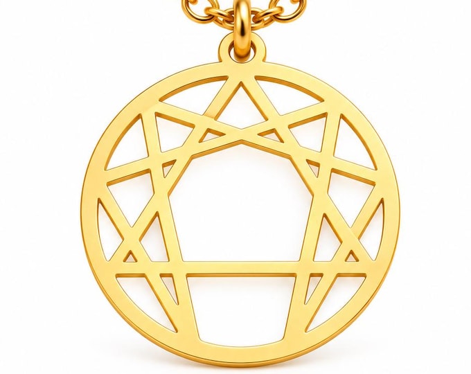 Enneagram Symbol Necklace, Sacred Geometry Pendant, Spiritual Jewelry