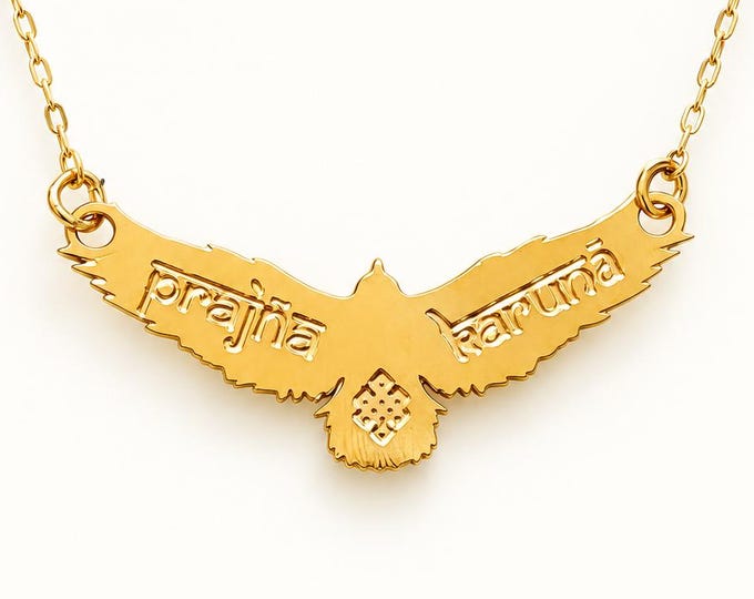 Mindfulness Bird Necklace, Wisdom and Compassion Pendant