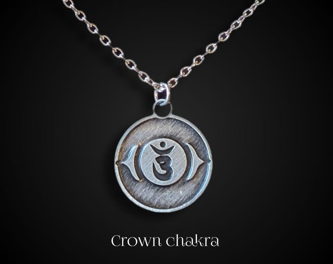 Third Eye Chakra Necklace, Gold Plated Ajna Pendant, Spiritual Yoga Jewelry