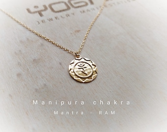 Manipura necklace, Solar PlexusChakra pendant, yoga gift ideas, Israeli Jewelry