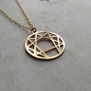 Enneagram Necklace, Enneagram Pendant, Gurdjieff Symbol, Sacred Geomtry Necklace, Enneagram of Personality Necklace, Sufi Symbol Necklace image 7