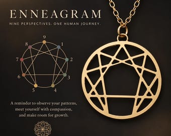 Enneagram Symbol Necklace, Sacred Geometry Pendant, Spiritual Jewelry