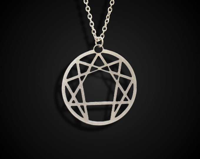 Enneagram Symbol Necklace, Sacred Geometry Pendant, Spiritual Jewelry