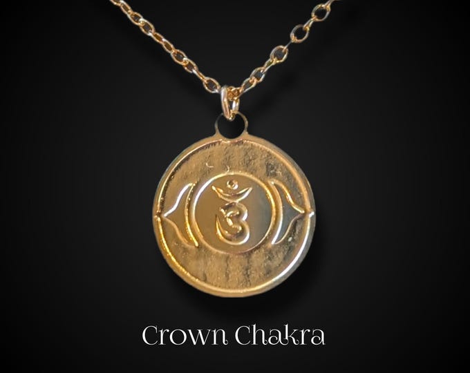 Gold Plated Third Eye Chakra Necklace, Yoga Jewelry