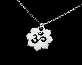 Dainty Om Necklace, Yoga Gift, Sterling Silver or Gold-Filled
