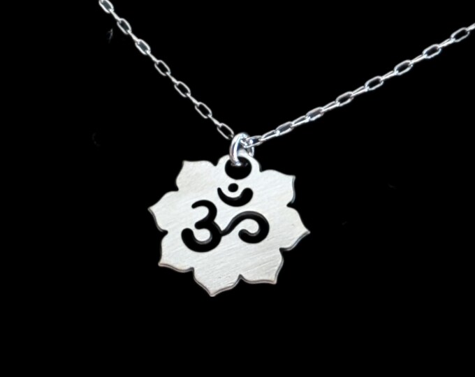 Dainty Om Necklace, Yoga Gift, Sterling Silver or Gold-Filled