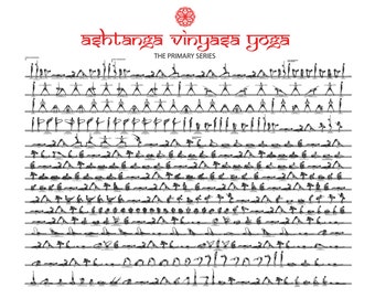 Ashtanga Yoga Primary Series Print, Yoga Studio Decor (PDF)