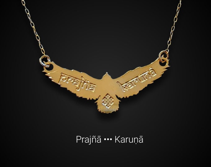 Gold Plated Bird Pendant Necklace, Mindfulness Gift
