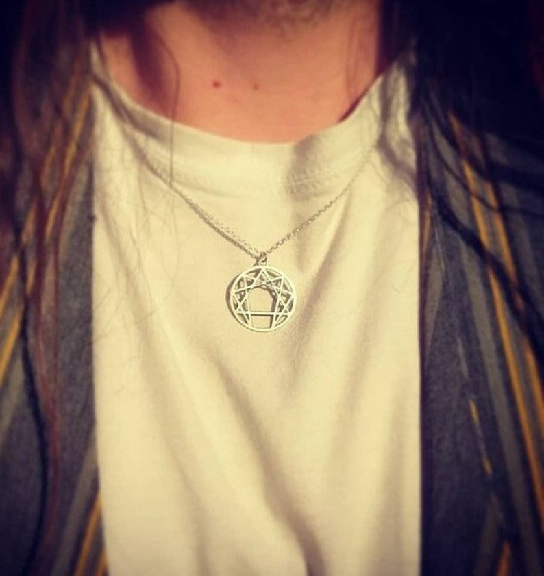 Enneagram Necklace, Enneagram Pendant, Gurdjieff Symbol, Sacred Geomtry Necklace, Enneagram of Personality Necklace, Sufi Symbol Necklace image 5