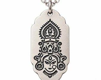 Goddess Durga Necklace, Shakti Jewelry, Divine Feminine Pendant, Hindu Goddess Gift, Protection Amulet, Navratri Gift