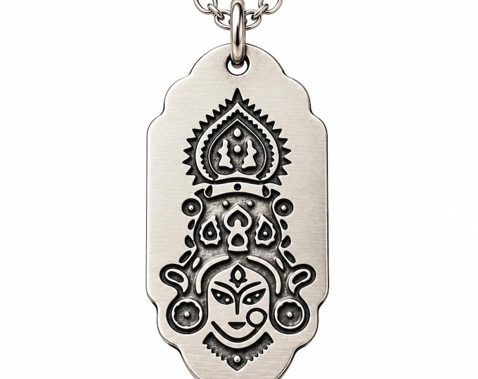 Goddess Durga Necklace, Shakti Jewelry, Divine Feminine Pendant, Hindu Goddess Gift, Protection Amulet, Navratri Gift