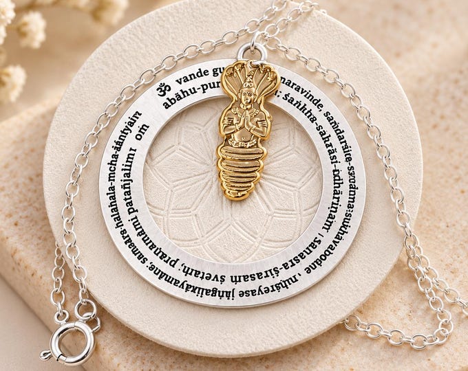 Ashtanga Yoga Mantra Sterling Silver Necklace, Yoga Teacher Gift