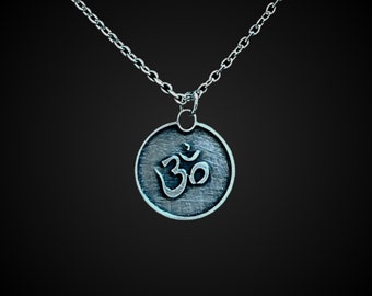 Dainty Om Coin Necklace, Spiritual Yoga Jewelry