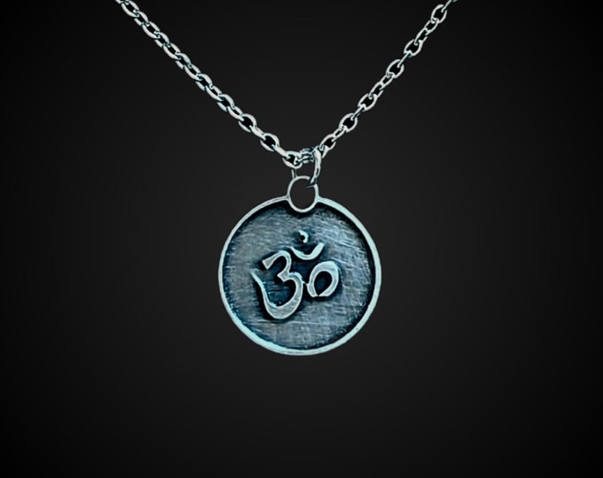 Dainty Om Coin Necklace, Spiritual Yoga Jewelry