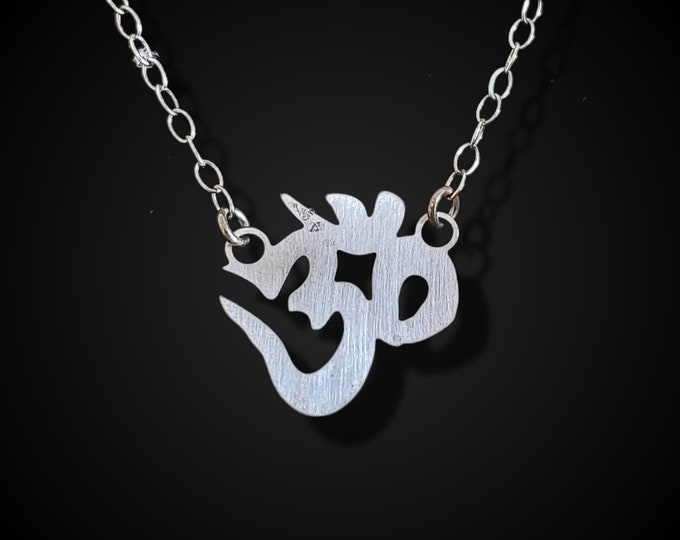 Dainty Om Necklace, Sterling Silver Yoga Talisman