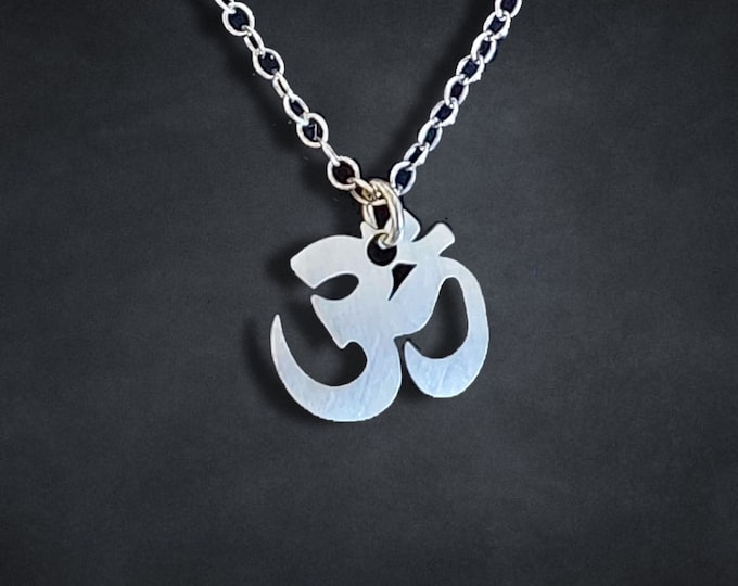 Dainty Om Necklace, Gold Silver Aum Pendant, Spiritual Jewelry
