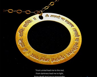 Sanskrit Mantra Necklace, Silver Plated Yoga Jewelry, Vedic Gift