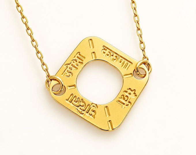 Cultivate an Open Heart – Brahmavihara Gold Necklace, Four Immeasurables Sanskrit Pendant, Buddhist Jewelry, Meaningful Spiritual Gift