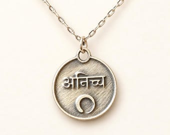 New Beginnings Necklace, Anicca Impermanence Pendant, Letting Go Gift, Mindfulness Jewelry, Buddhist Spiritual Necklace