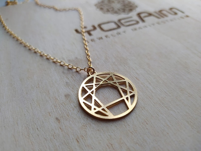 Enneagram Necklace, Enneagram Pendant, Gurdjieff Symbol, Sacred Geomtry Necklace, Enneagram of Personality Necklace, Sufi Symbol Necklace image 2