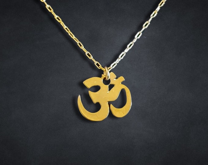 Dainty Gold Om Necklace, Aum Pendant, Yoga Jewelry