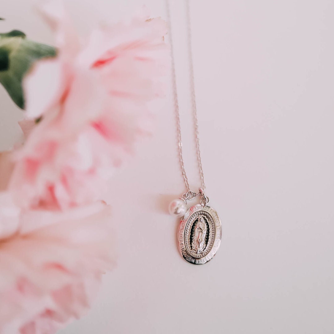 Silver Miraculous Medal / Marian Medal Sterling Silver Non Tarnish