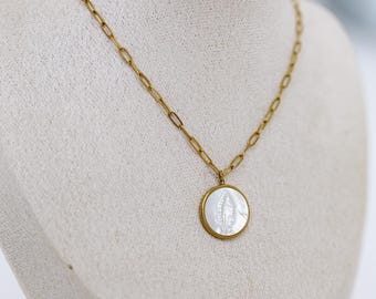 Mother Mary Pearl Necklace