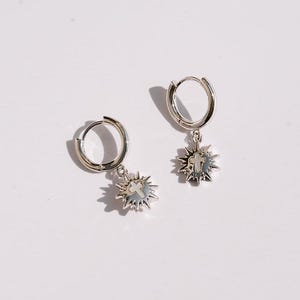 Sterling Silver Eucharist Huggie Earrings: Catholic Gift