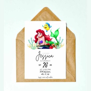 The Little Mermaid - The Little Mermaid Birthday - Ariel - The Little Mermaid Birthday Invitations - Digital Invitations - Digital Download